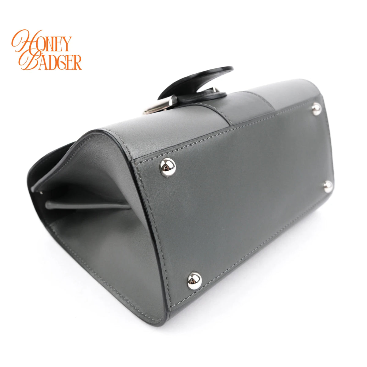 Delvaux Brillant Mini Box Calf Bicolor Grey Palladium Hardware Rank A