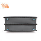 Fendi Peekaboo ISeeU Small Whipstitch Grained Leather Blue Grey Silver Hardware Rank A