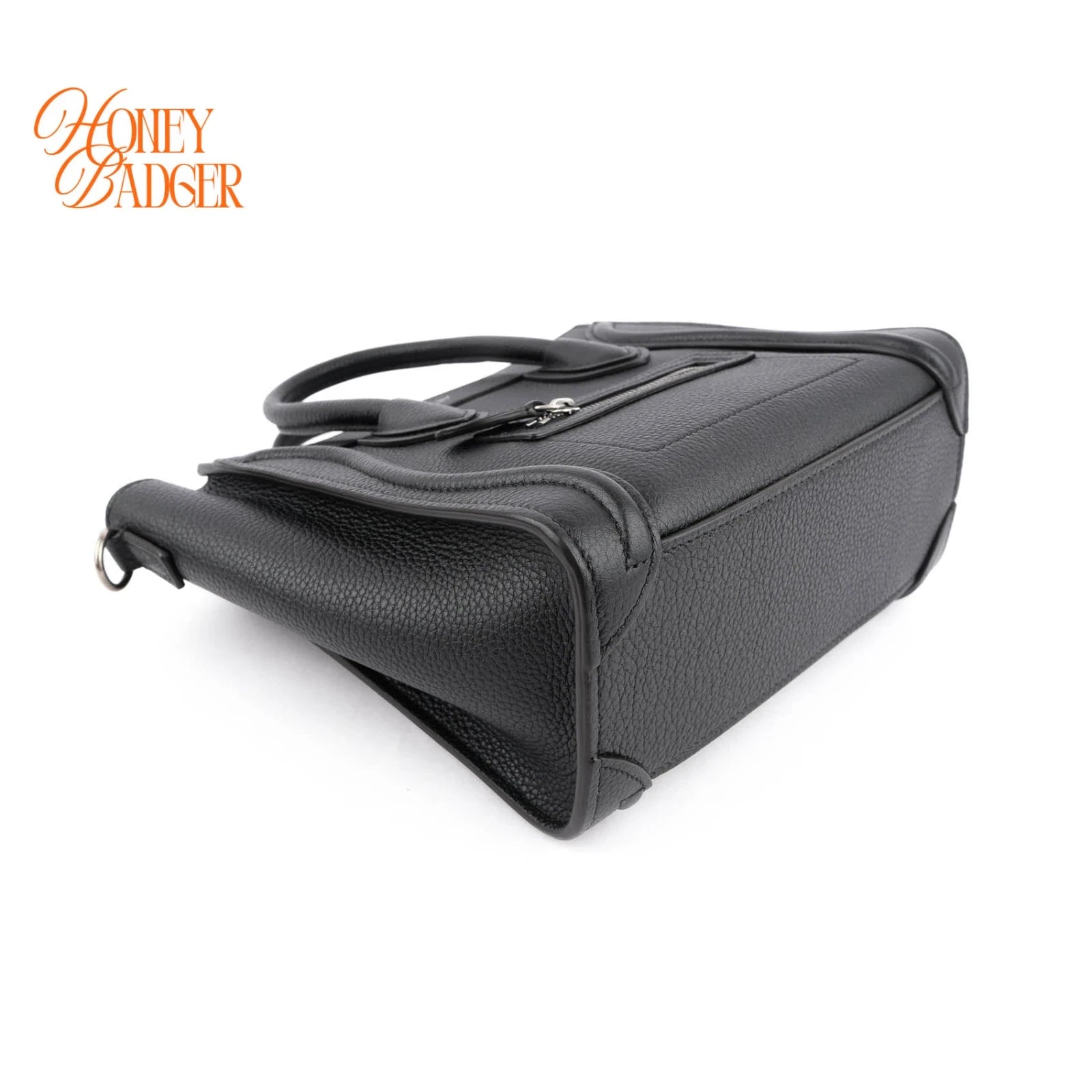Celine Luggage Nano Leather Bag Black Rank A