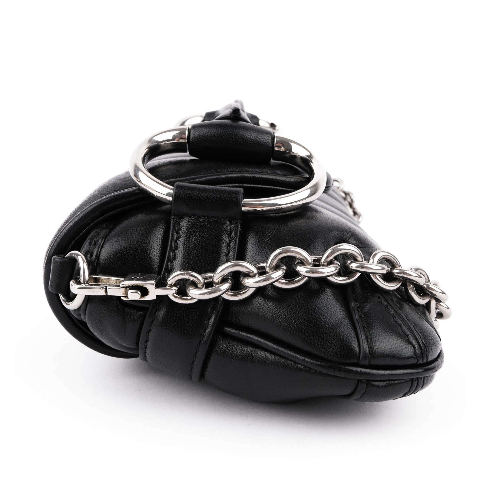 Gucci Small Horsebit Chain Shoulder Bag Black