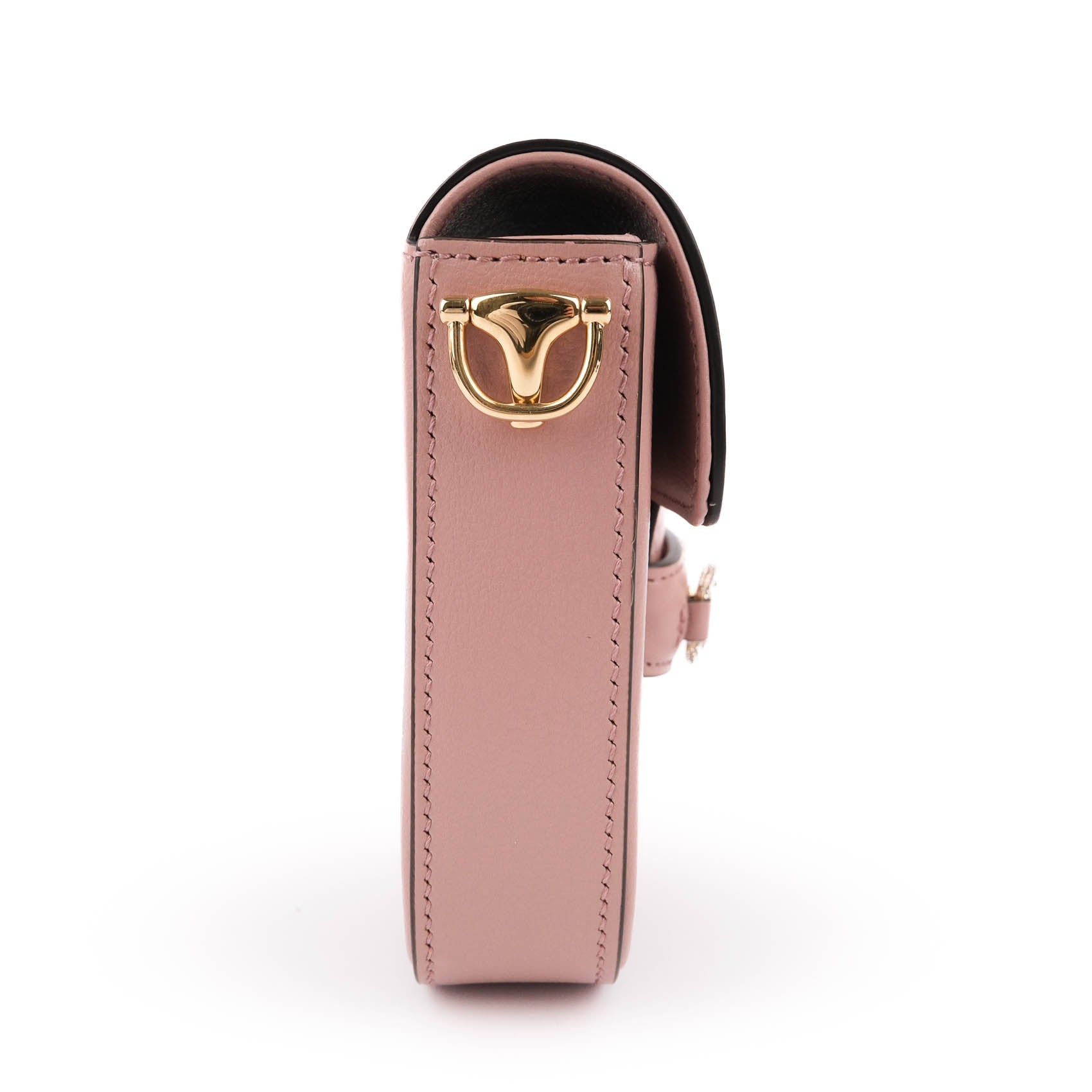 Gucci Horsebit 1955 Mini Chain Flap Bag Pink Leather Crystal Hardware 752002