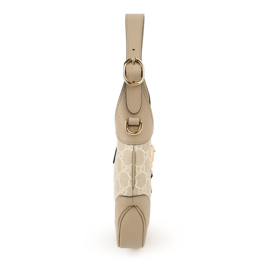 Gucci Jackie 1961 Medium GG Canvas Beige Ivory Gold Hardware Rank S