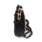 CHANEL 19 Small Zip Chain Shoulder Bag Black Lambskin Mixed Metal Hardware Full Set