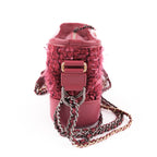 Chanel Gabrielle Small Hobo Bag A91810 Pink Tweed Calfskin Leather Mixed Hardware CC Logo Crossbody Chain Shoulder