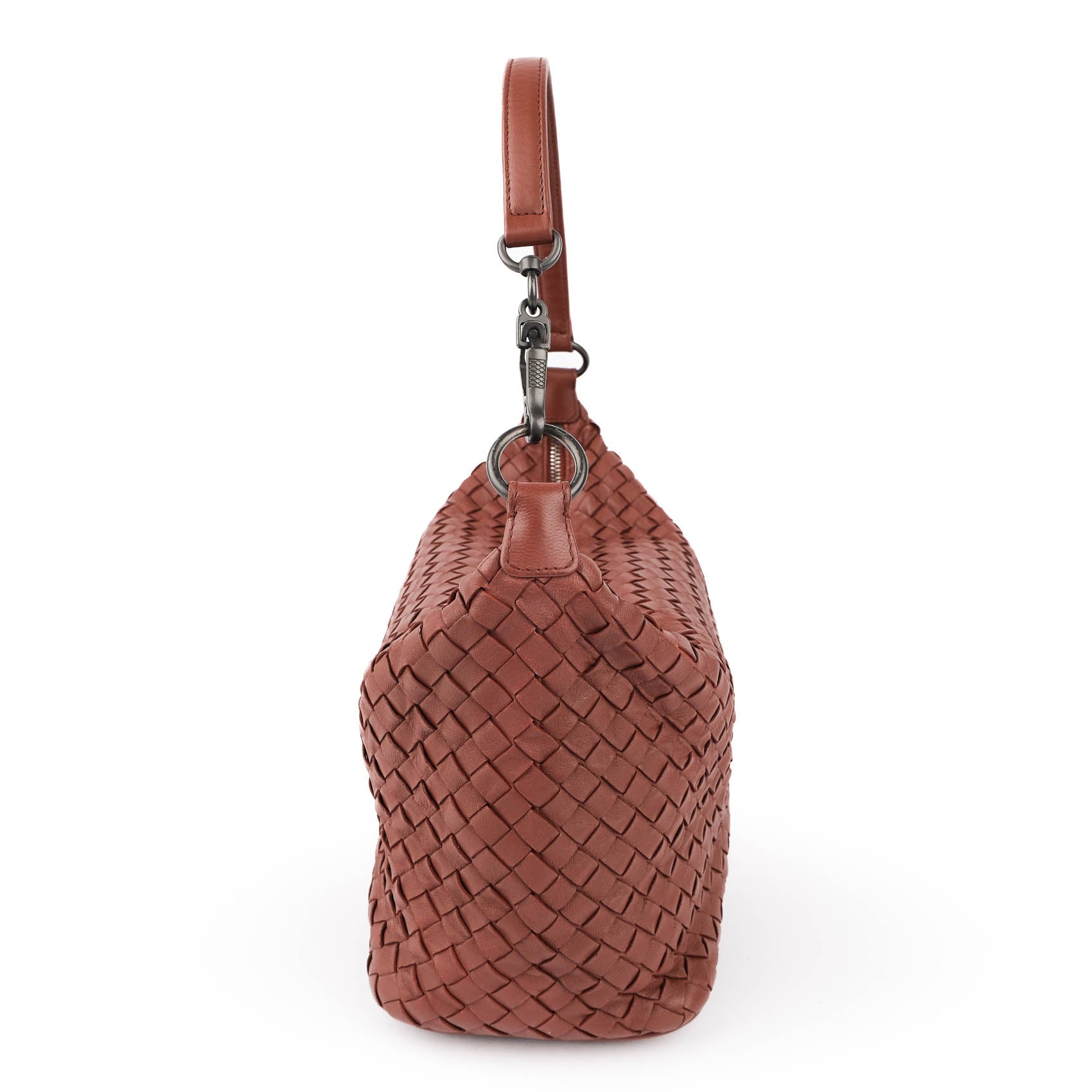 Bottega Veneta Intrecciato Nappa Leather Shoulder Bag – Terracotta Brown