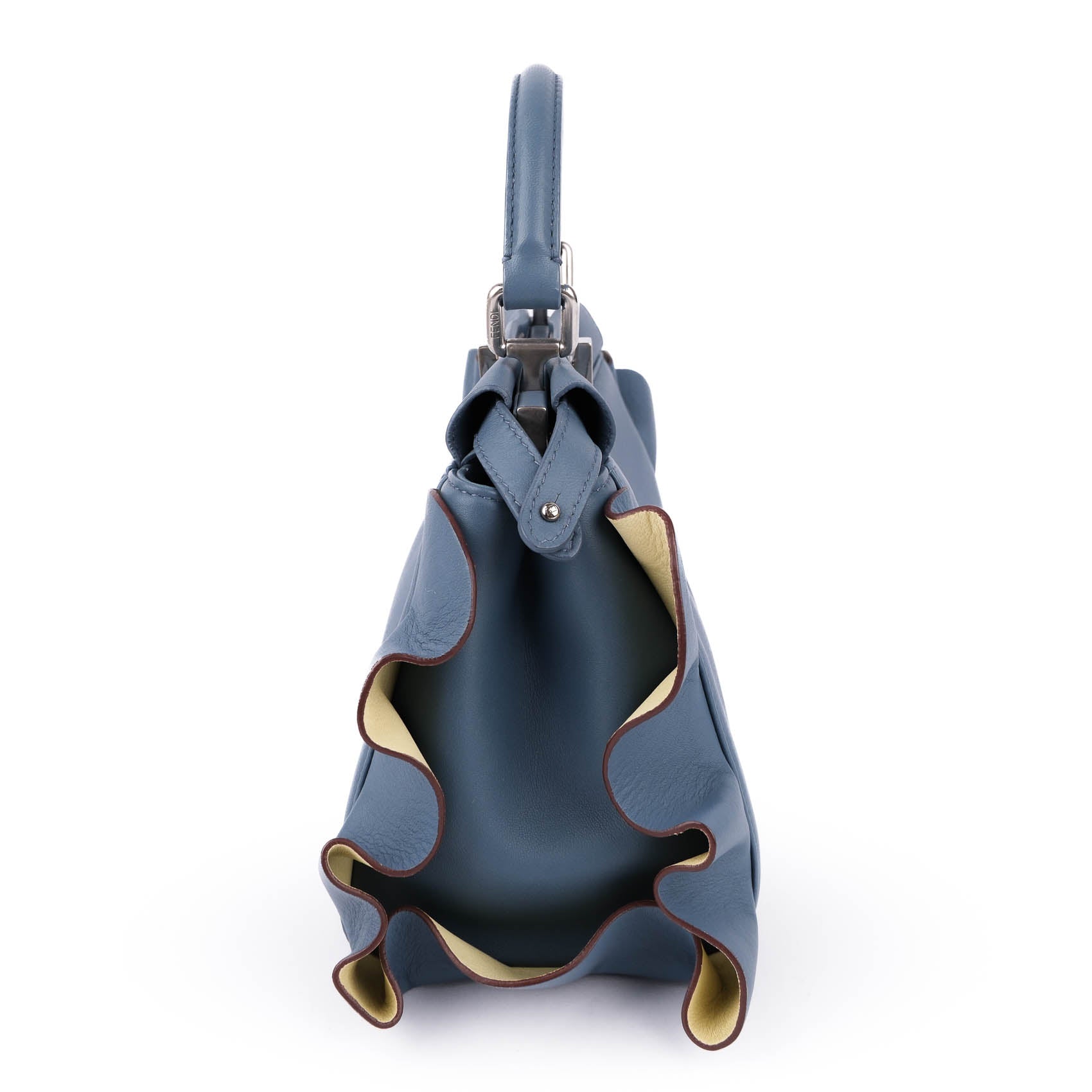 Fendi Mini Peekaboo Leather 2‑Way Handbag – Blue (8BN244)