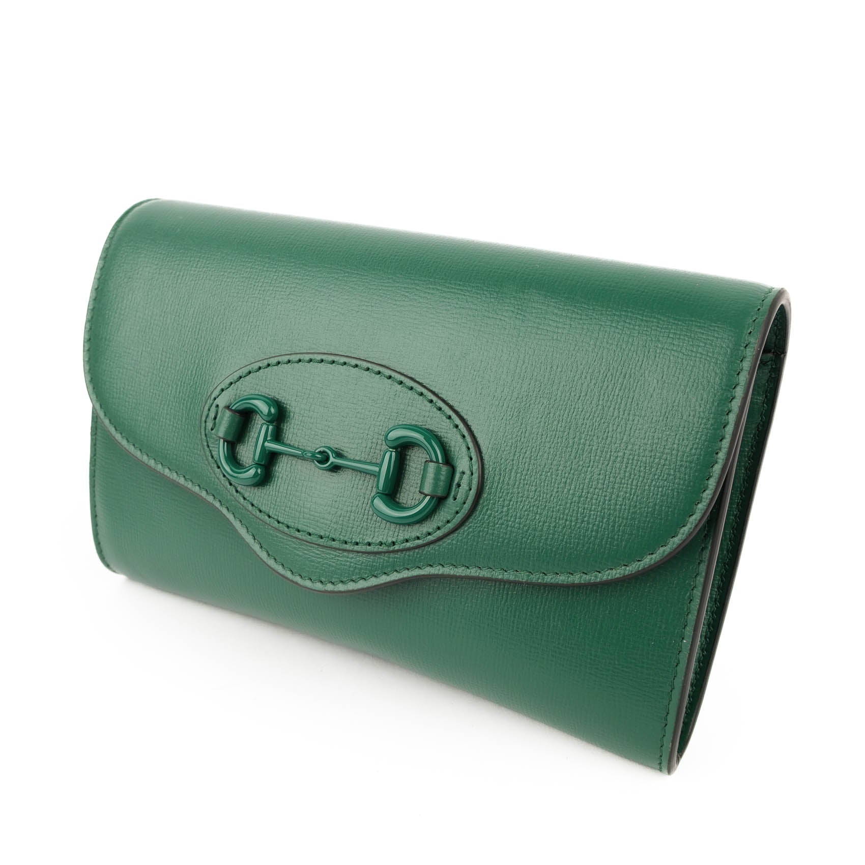 Gucci Horsebit 1955 Mini Shoulder Bag Green Leather with Web Strap 724713