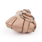Gucci Horsebit 1955 Small Chain Shoulder Bag Quilted Leather Beige Silver Hardware