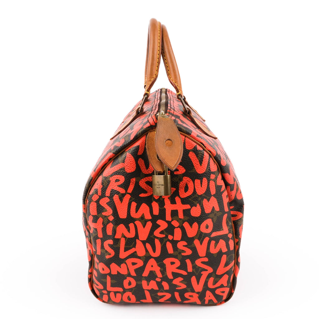 Louis Vuitton Monogram Graffiti Speedy 30 Orange M93705