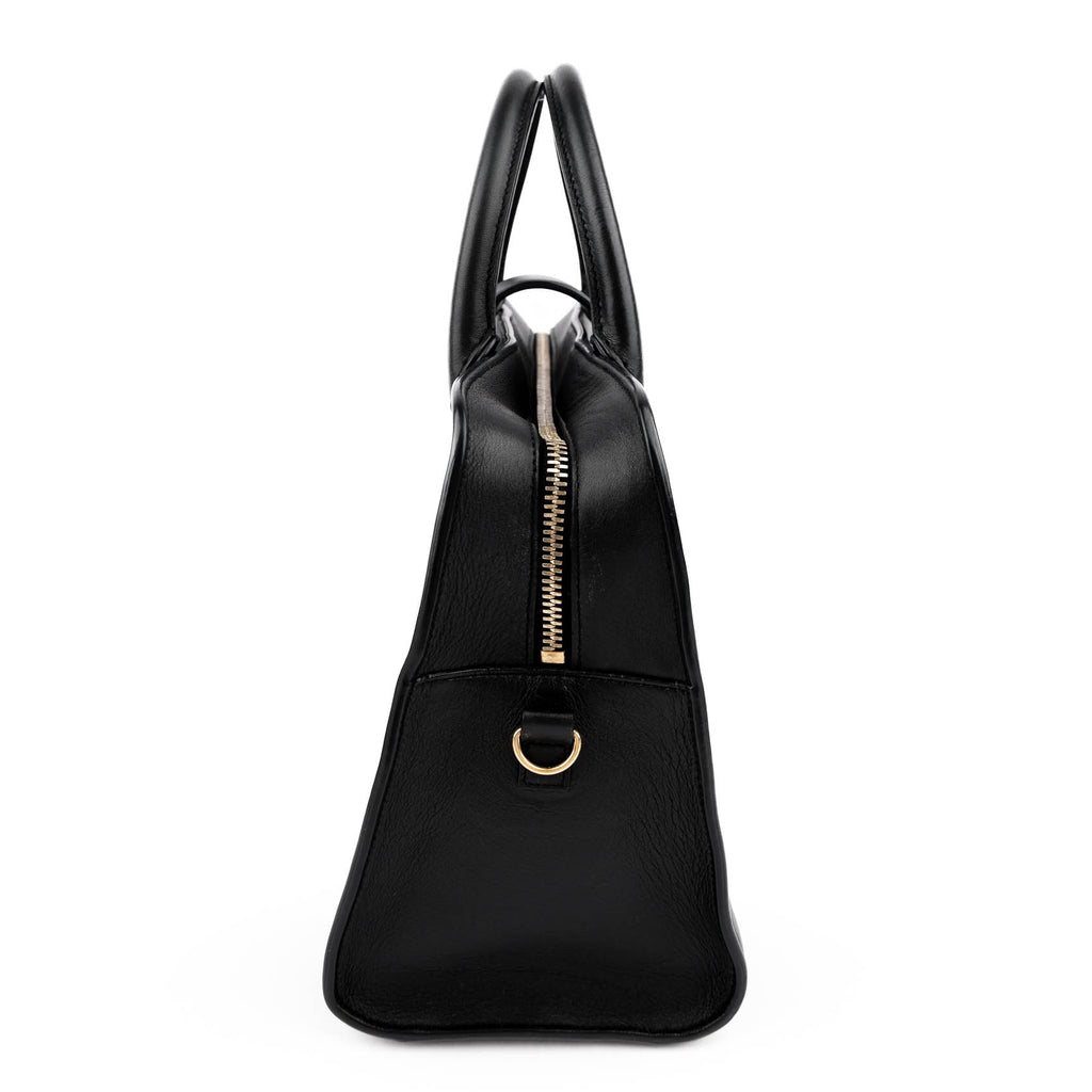 Saint Laurent Paris Monogram Baby Cabas 2-Way Handbag Smooth Leather Black Gold Hardware