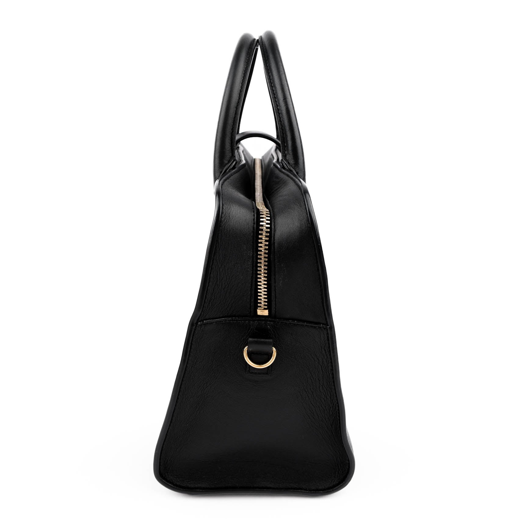 Saint Laurent Paris Monogram Baby Cabas 2-Way Handbag Smooth Leather Black Gold Hardware
