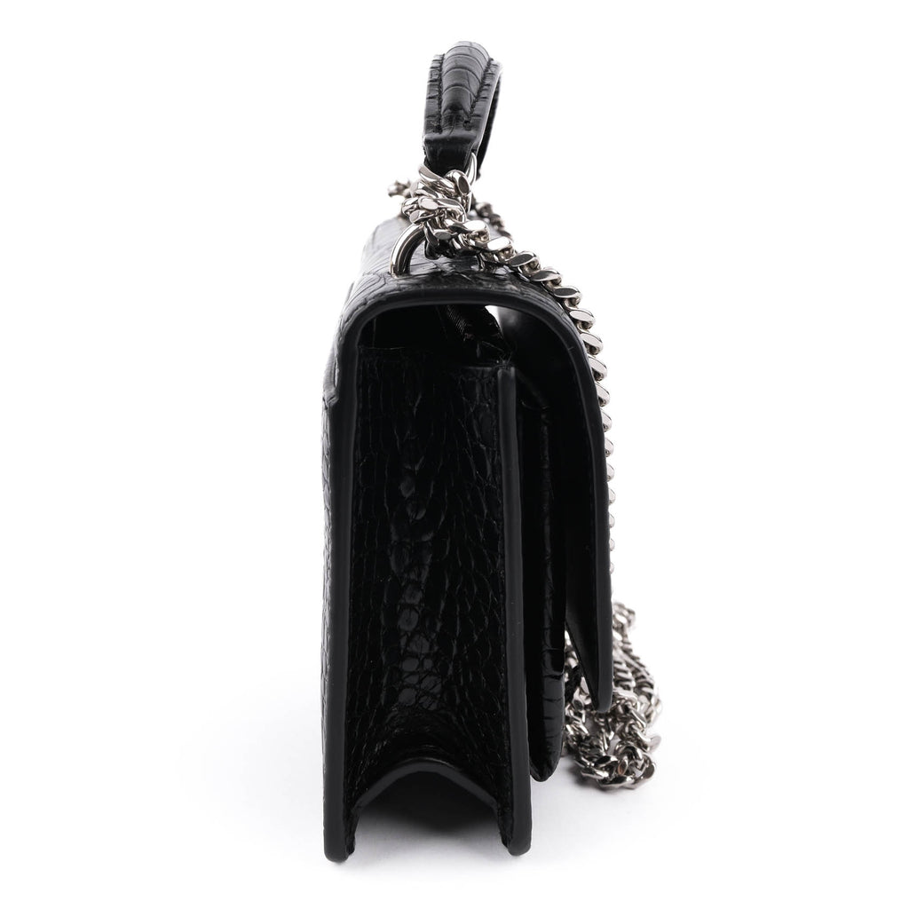 Saint Laurent Sunset Medium in Crocodile-Embossed Leather