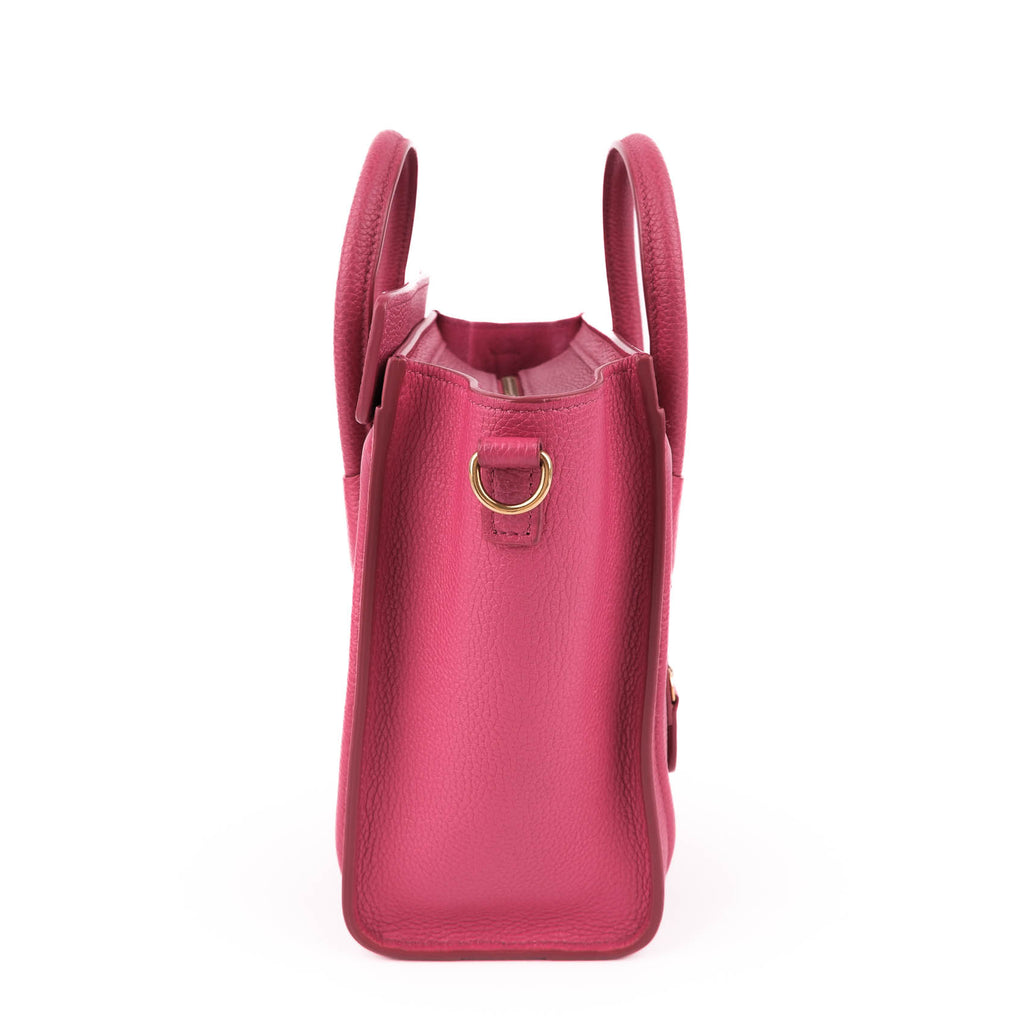 CELINE Nano Luggage Bag in Drummed Calfskin - Pink (2019)