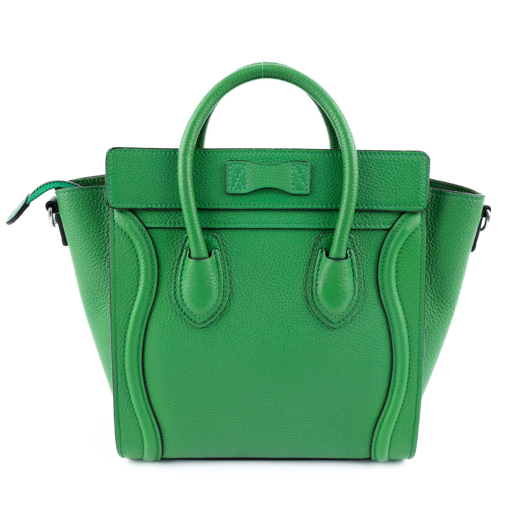 Celine Nano Luggage Bag - Green Drummed Calfskin (Phoebe Philo Era)
