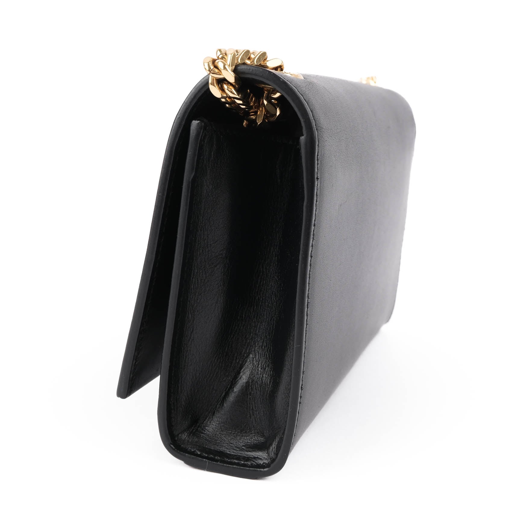 Saint Laurent Kate Small Tassel Bag in Black Smooth Leather with Gold Hardware