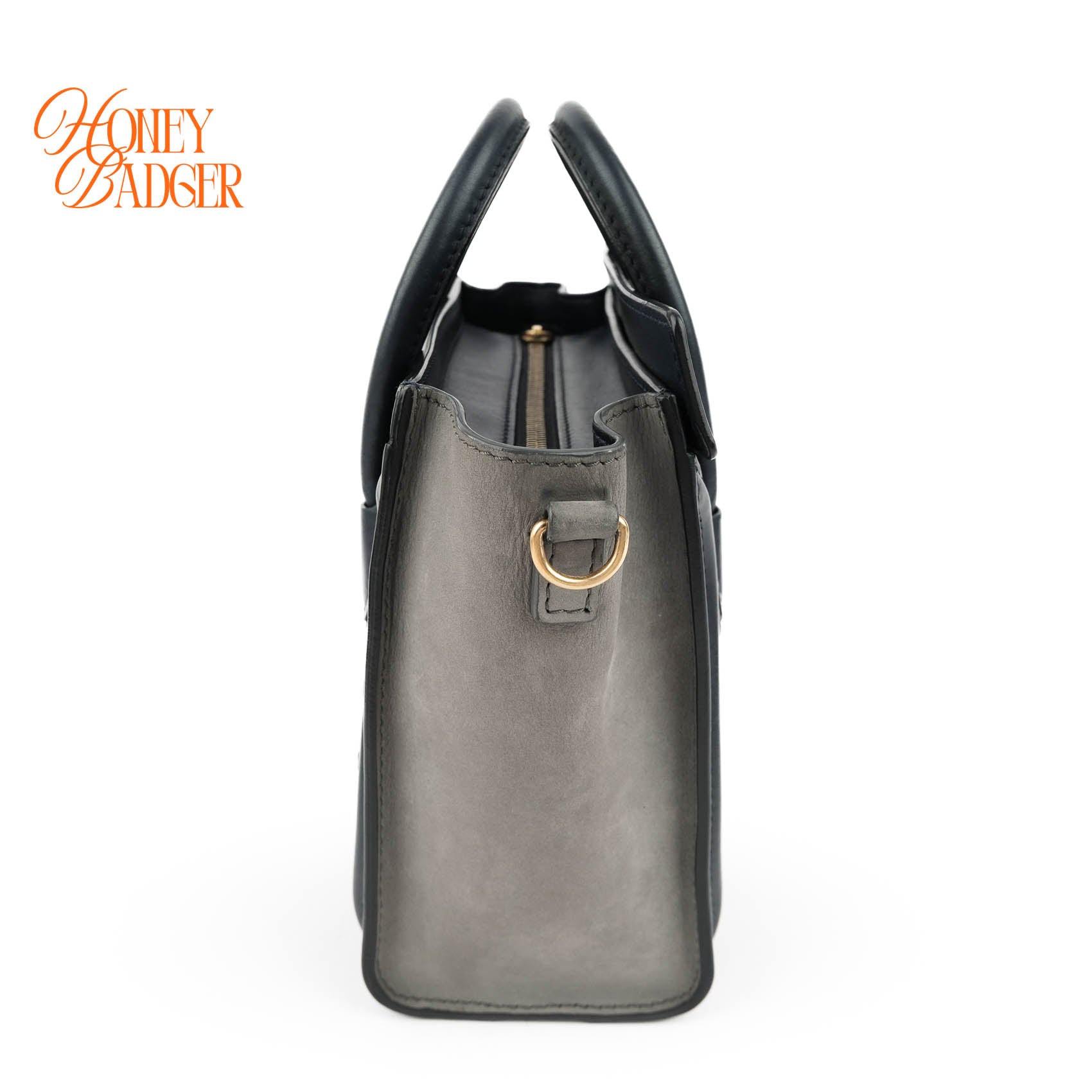 Celine Tricolor Leather & Suede Luggage Nano Shopper