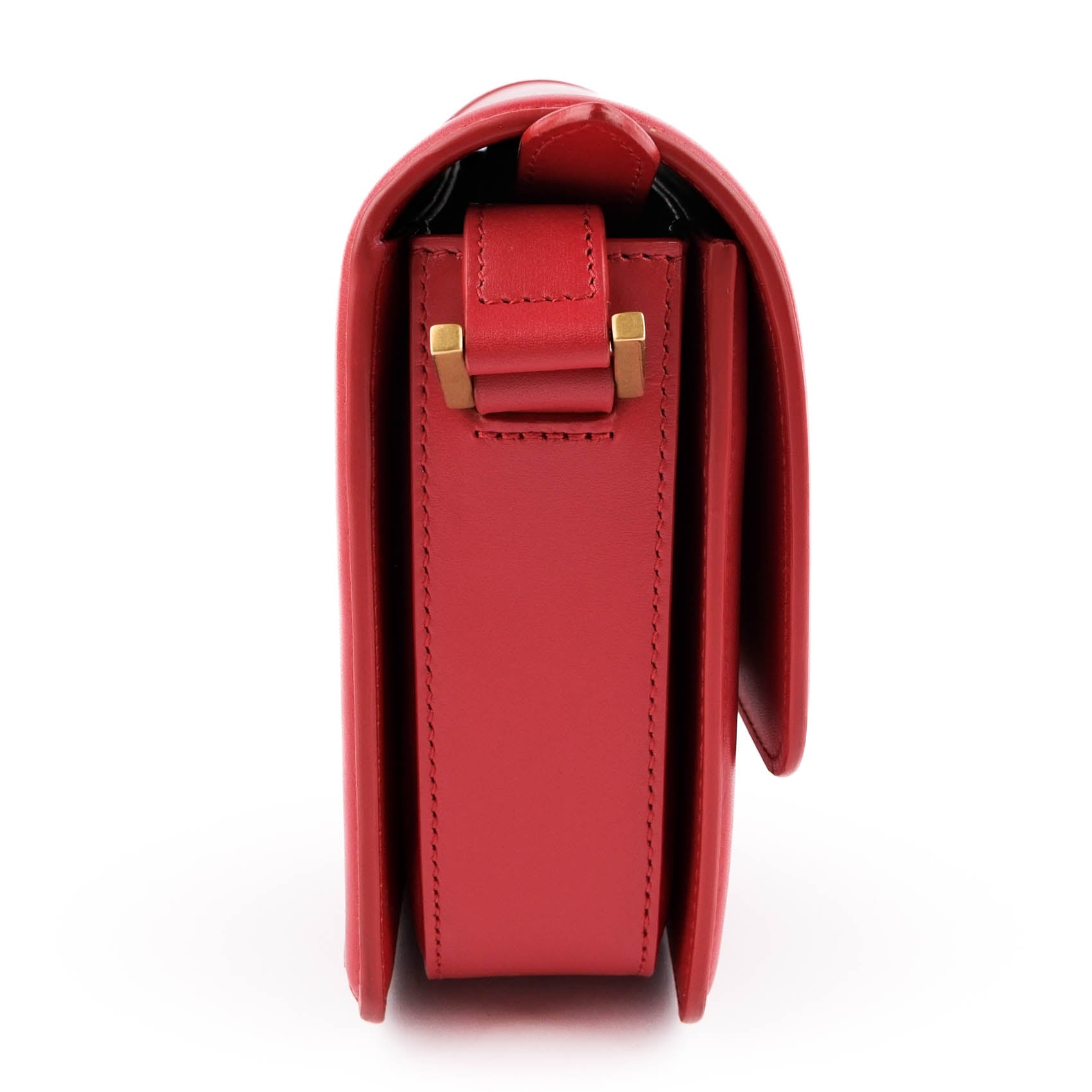 Saint Laurent Paris Solferino Small Shoulder Bag 634305 Smooth Leather Red Gold Hardware