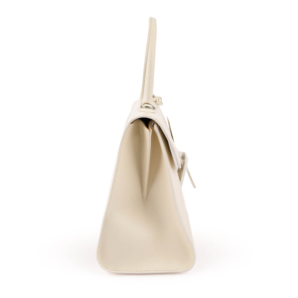Delvaux Brillant MM (Medium) in White Leather