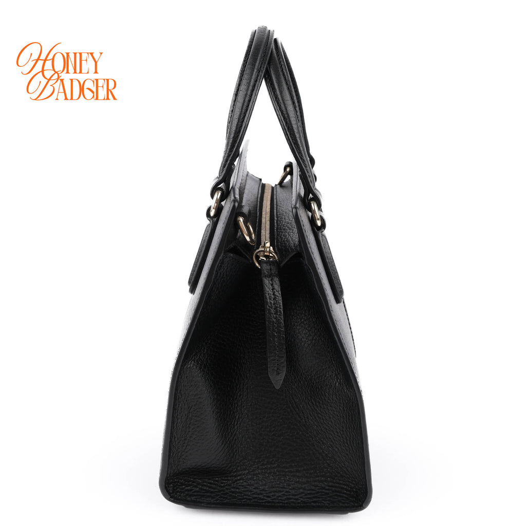 Gucci Soho Interlocking G Small Tote Bag Black Grained Leather 2WAY 607722