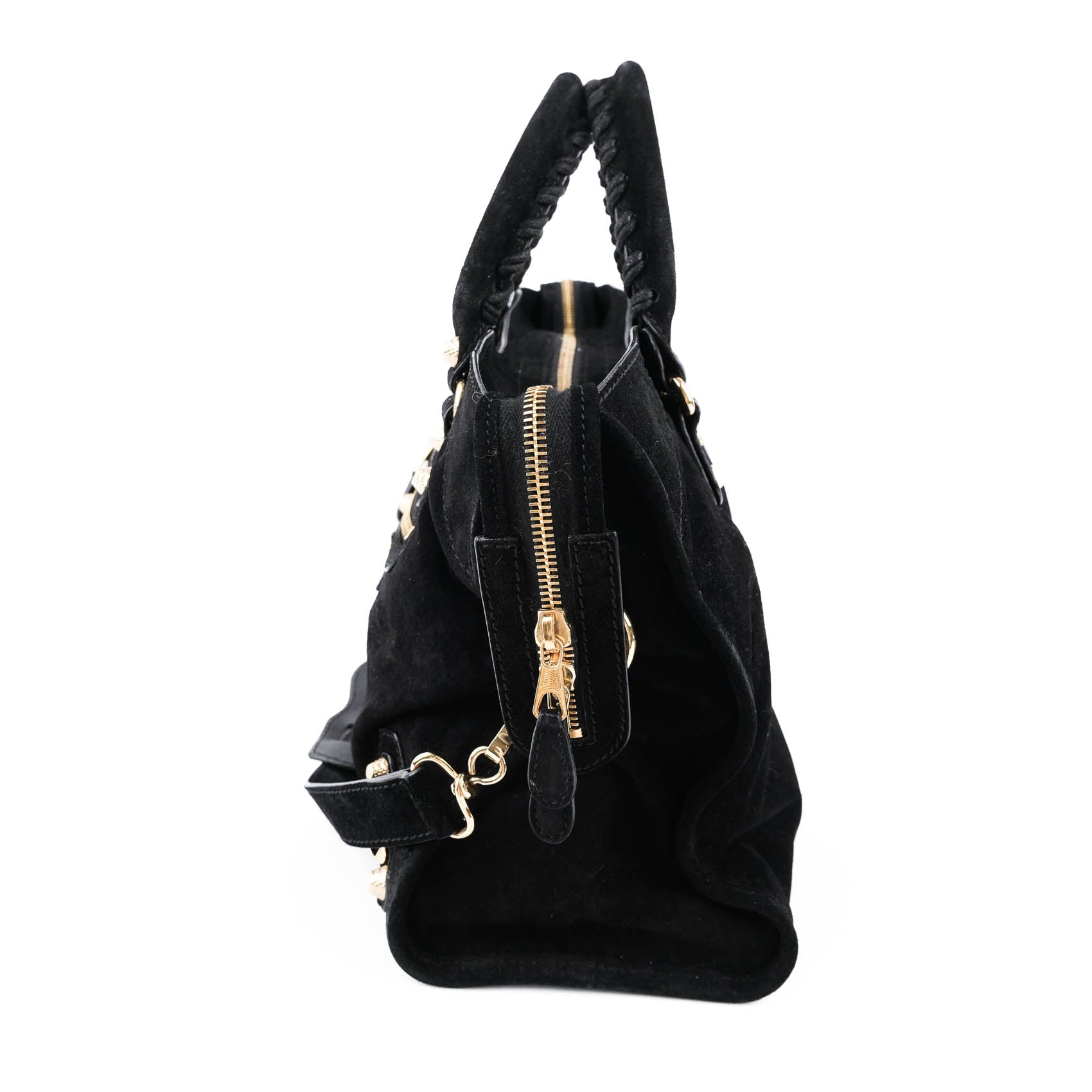 Balenciaga Giant 12 Gold City Black Suede 2-Way 281770 D94JG 1000
