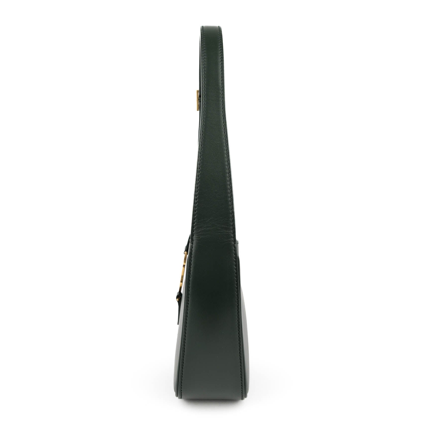 Saint Laurent Paris Le 5 à 7 Shoulder Bag 657228 Smooth Calfskin Leather Green Gold Hardware