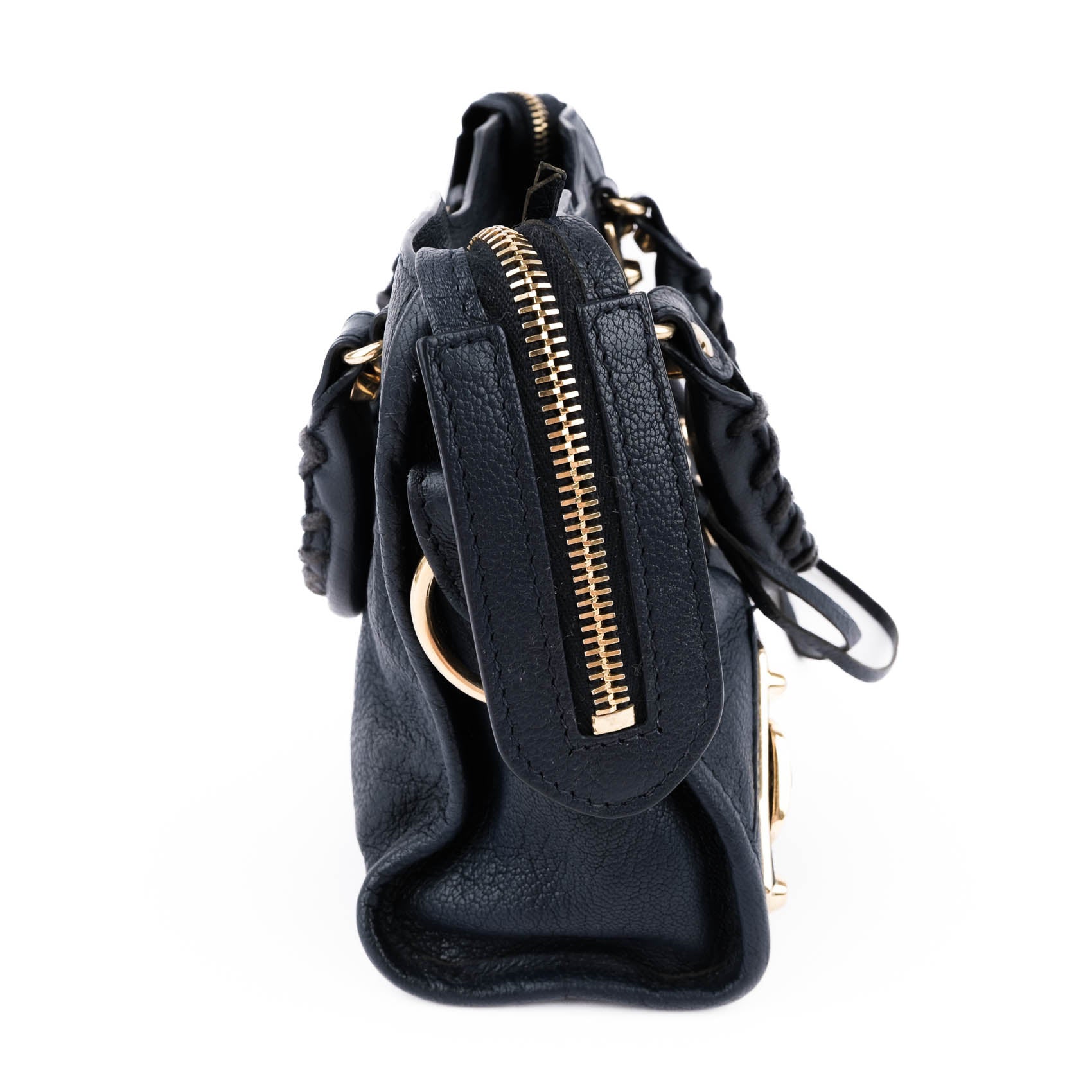 Balenciaga Classic City Mini Navy Leather Shoulder Mini City Crossbody Bag 309544