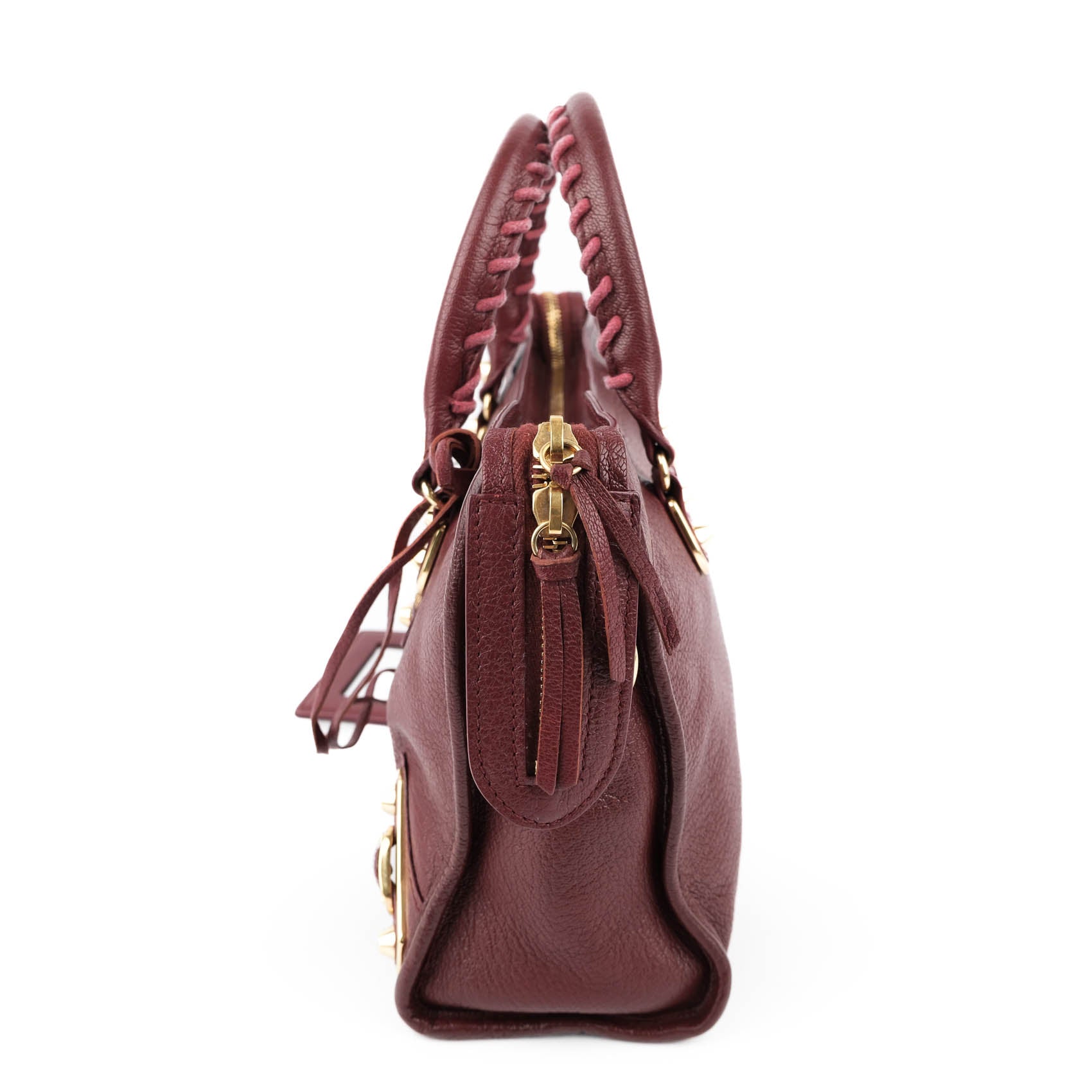 Balenciaga Classic Metallic Edge Small City - Bordeaux