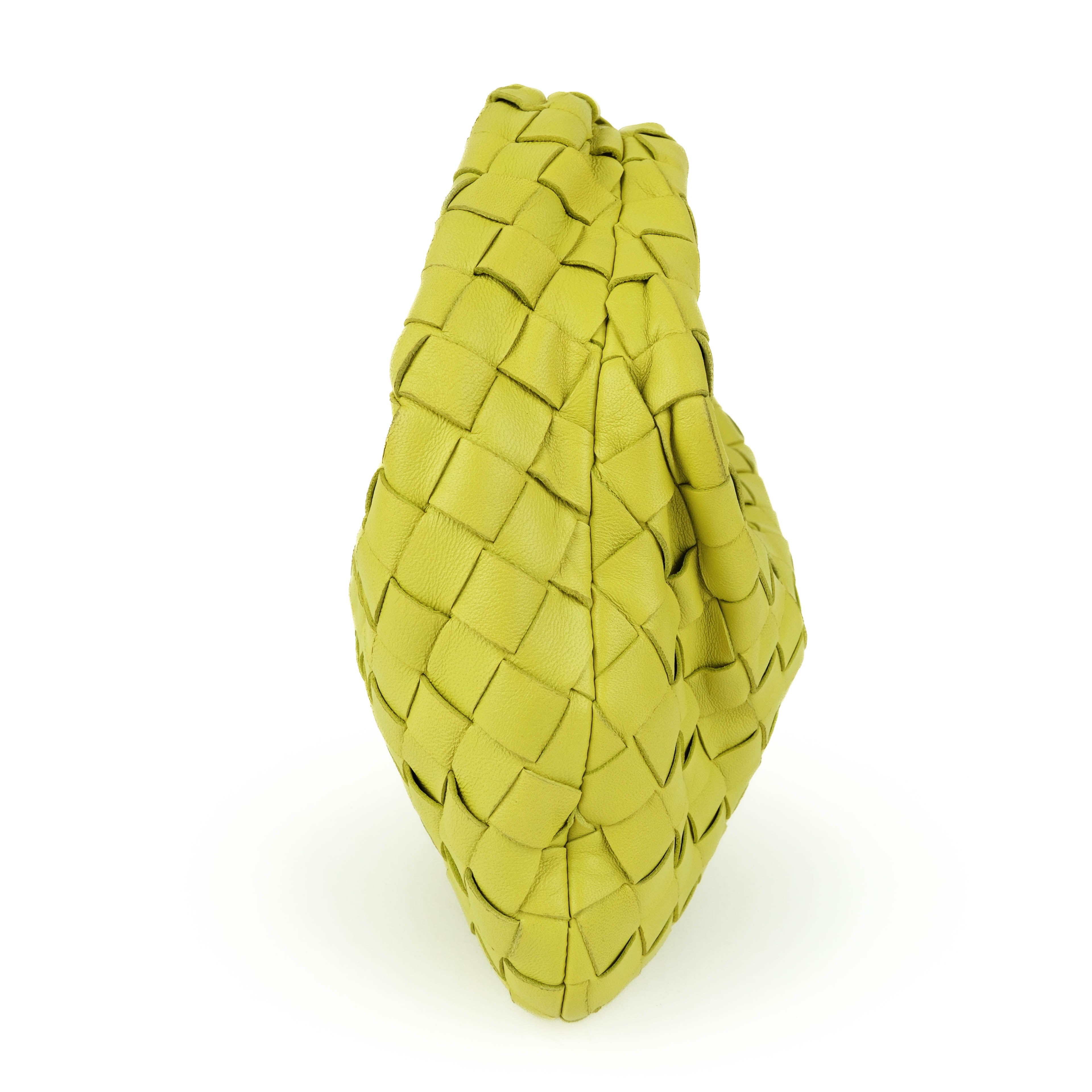 Bottega Veneta Mini Jodie Bag 72750 Intrecciato Leather Handbag Yellow-Green