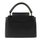 Louis Vuitton Capucines PM M54311 Black Taurillon Leather Monogram Flower Studs 2-Way Handbag RFID