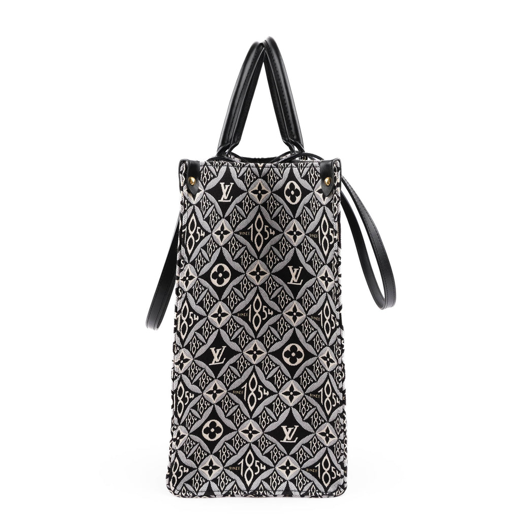 Louis Vuitton Onthego GM Since 1854 M57207 Black Jacquard Tote Bag NFC Verified