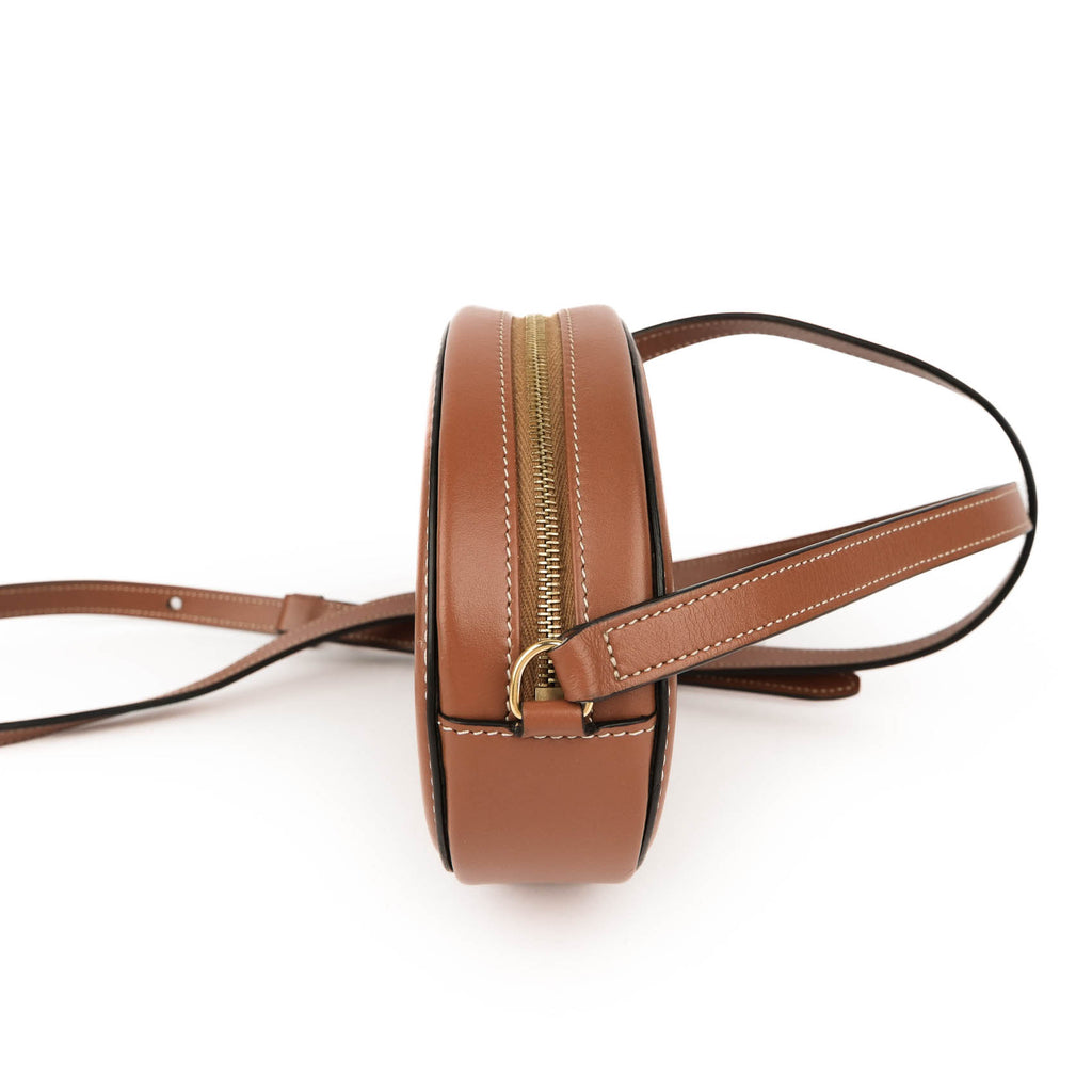 Celine Crossbody Oval Purse Cuir Triomphe in Textile and Calfskin