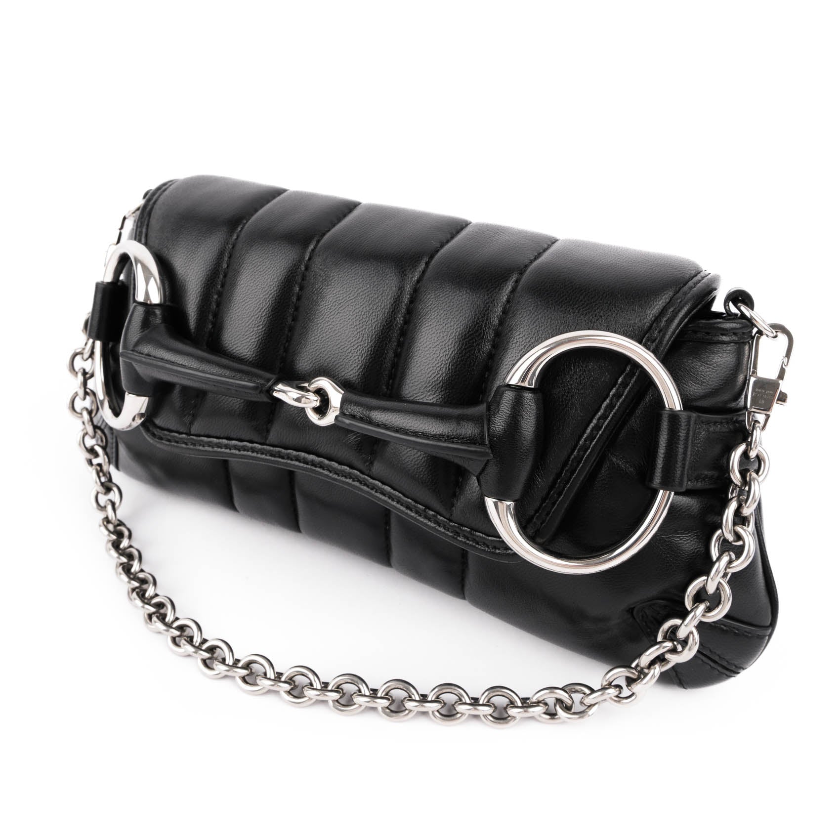 Gucci Small Horsebit Chain Shoulder Bag Black