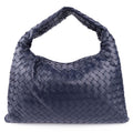 Bottega Veneta Medium Hop Intrecciato Leather Hobo Bag - Navy