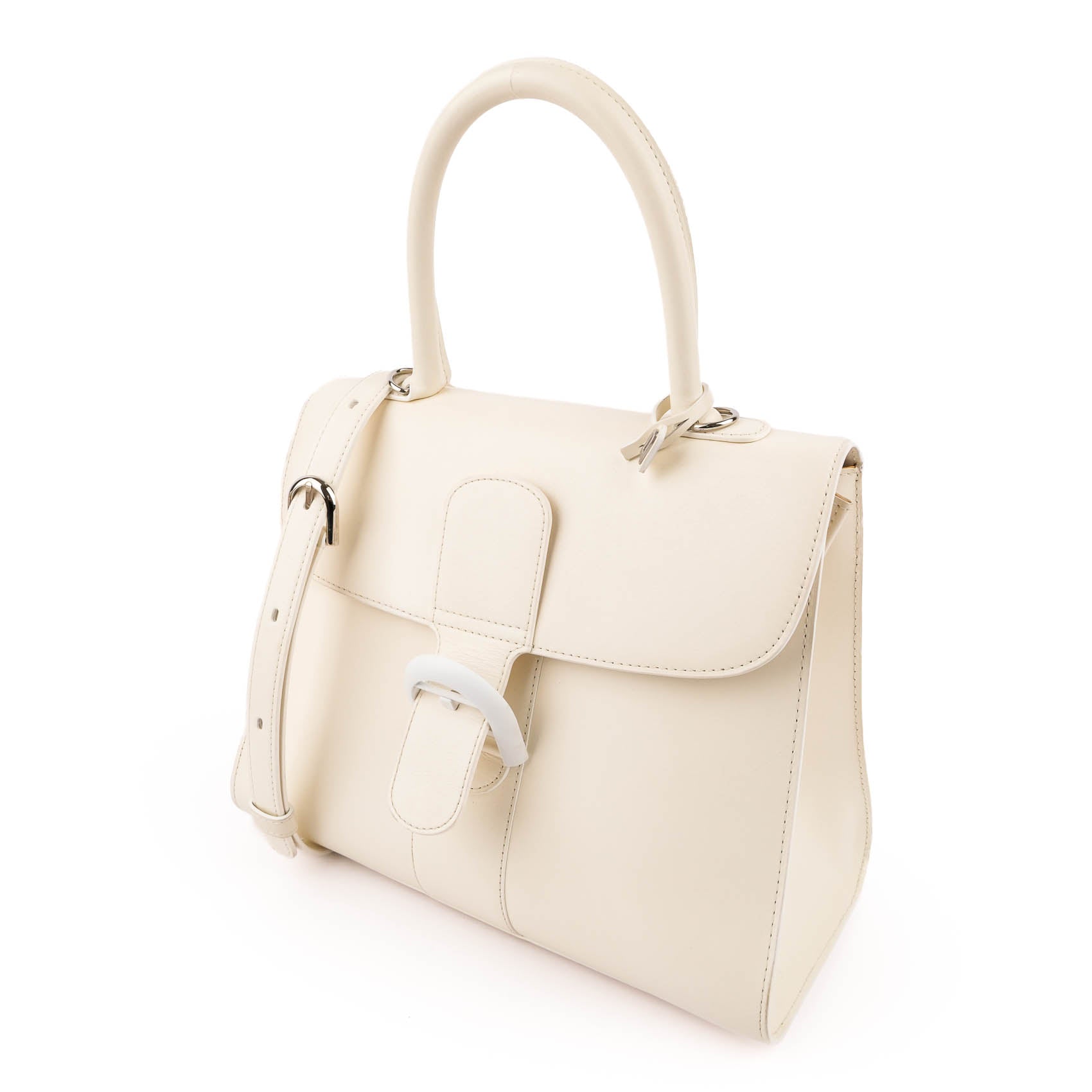 Delvaux Brillant MM (Medium) in White Leather