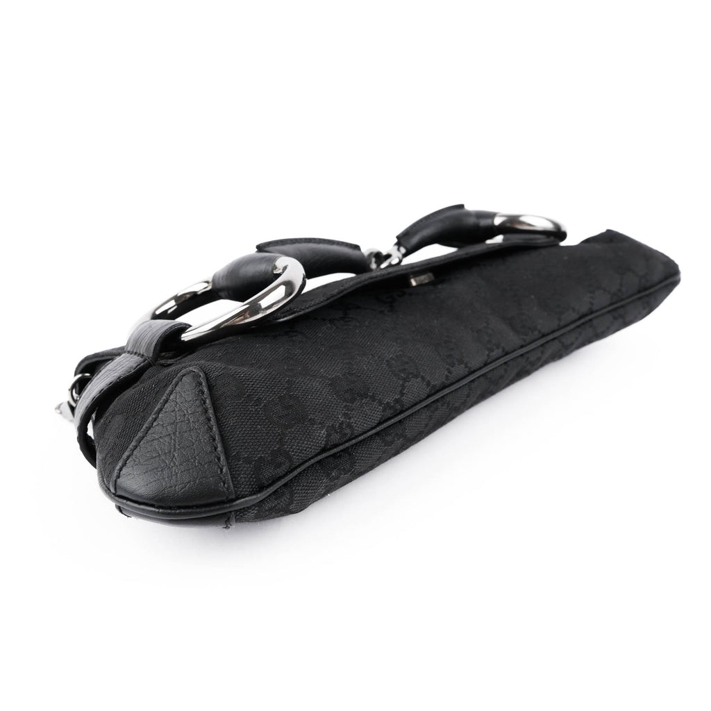 Gucci GG Canvas Horsebit Chain Clutch / Shoulder Bag (Large) 114923