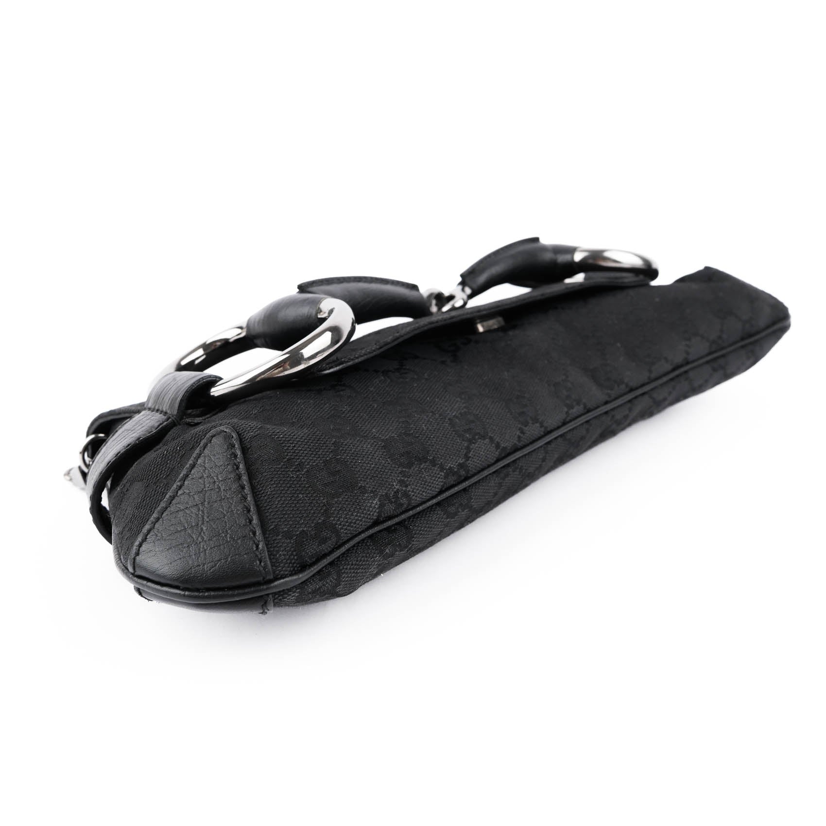 Gucci GG Canvas Horsebit Chain Clutch / Shoulder Bag (Large) 114923