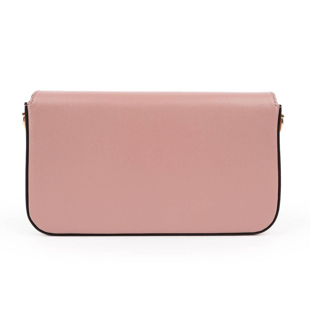 Gucci Horsebit 1955 Mini Chain Flap Bag Pink Leather Crystal Hardware 752002