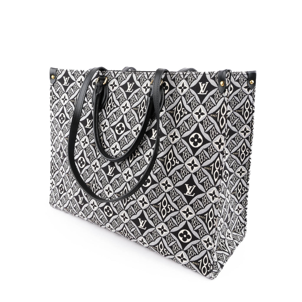 Louis Vuitton Onthego GM Since 1854 M57207 Black Jacquard Tote Bag NFC Verified