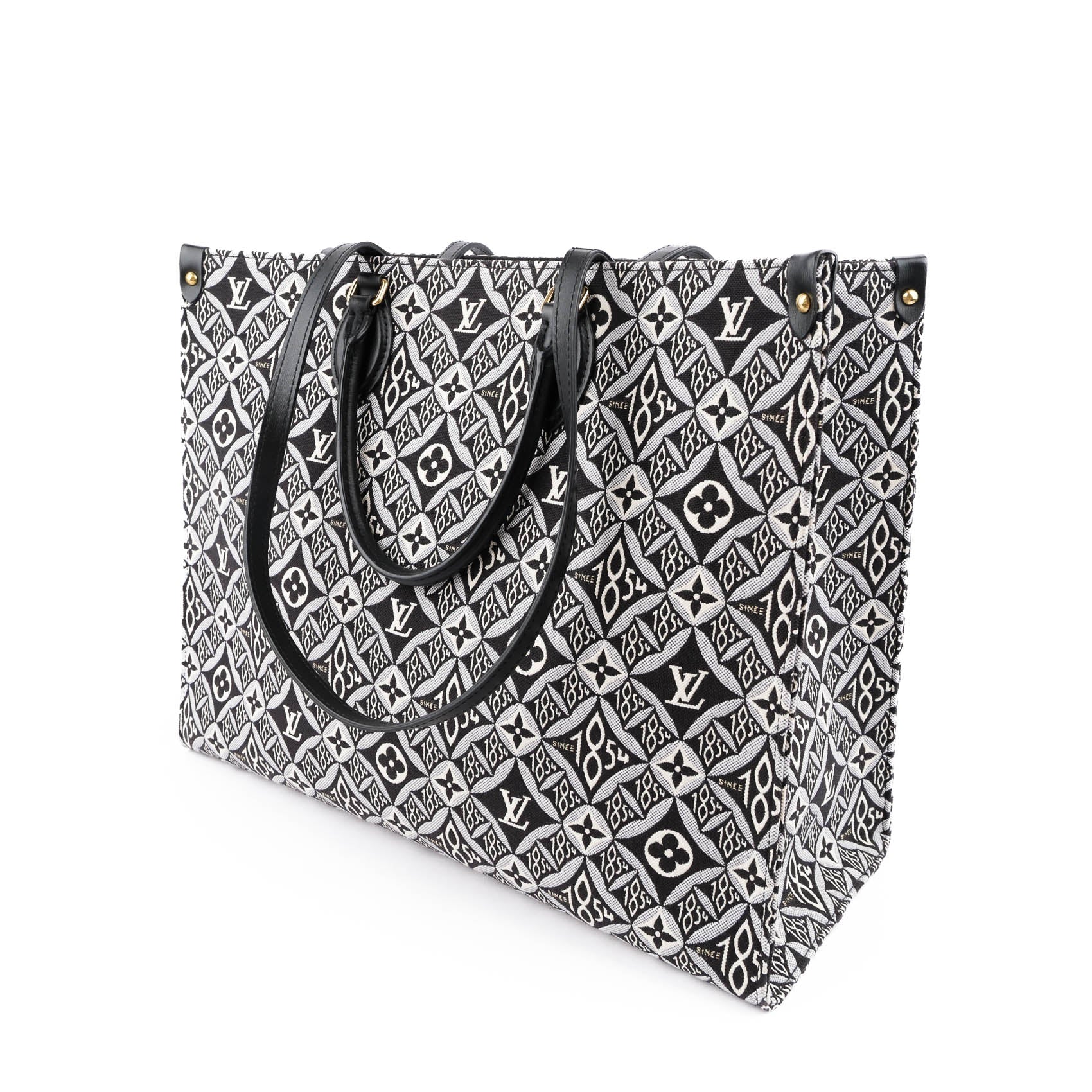 Louis Vuitton Onthego GM Since 1854 M57207 Black Jacquard Tote Bag NFC Verified