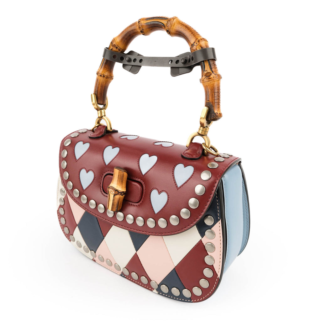 Gucci Bamboo 1947 Mini - Heart Patchwork & Studs Limited Edition