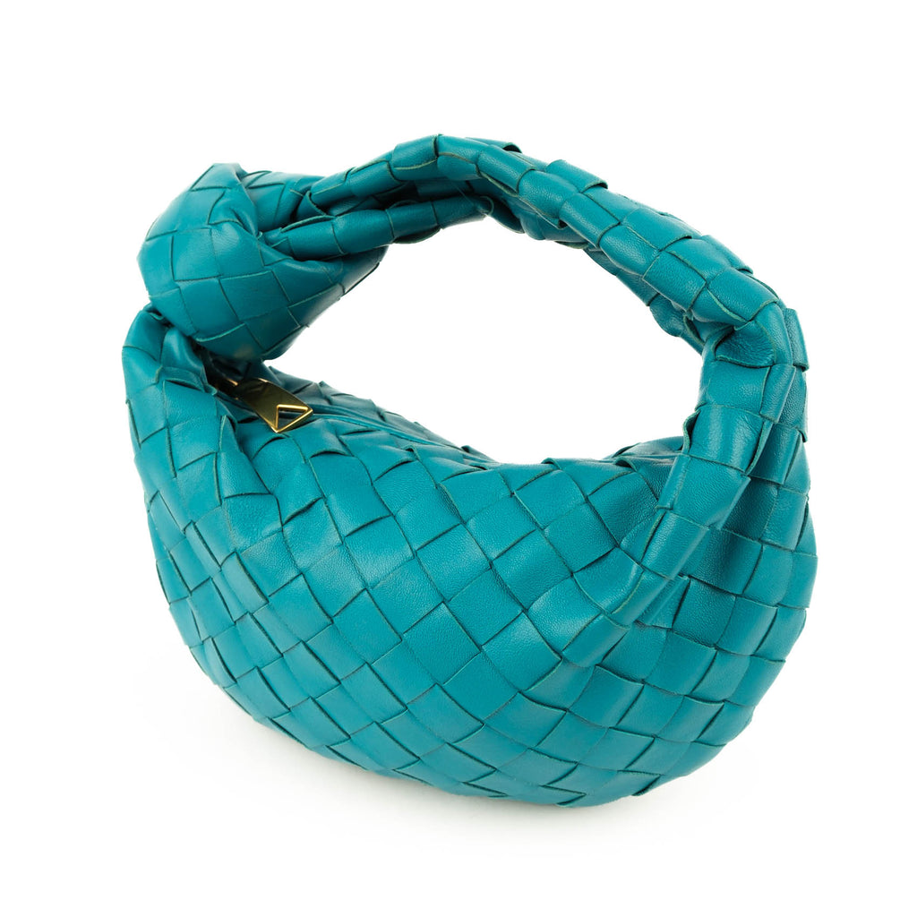 Bottega Veneta Mini Jodie Intrecciato Leather Handbag – Blue