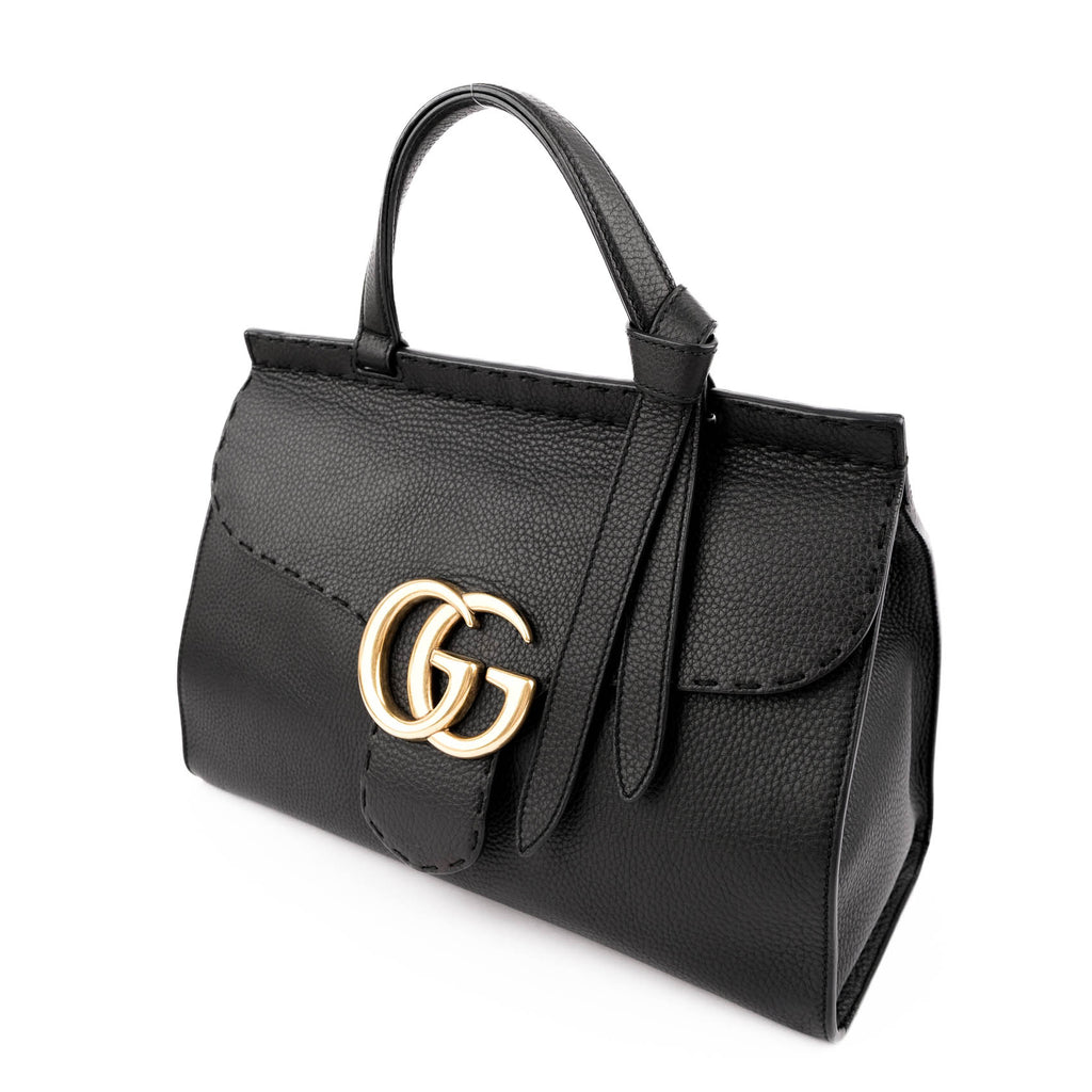Gucci GG Marmont Pebbled Leather Top Handle Bag
