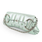 Gucci Horsebit 1955 Large Padded Chain Shoulder Bag - Metallic Mint Green