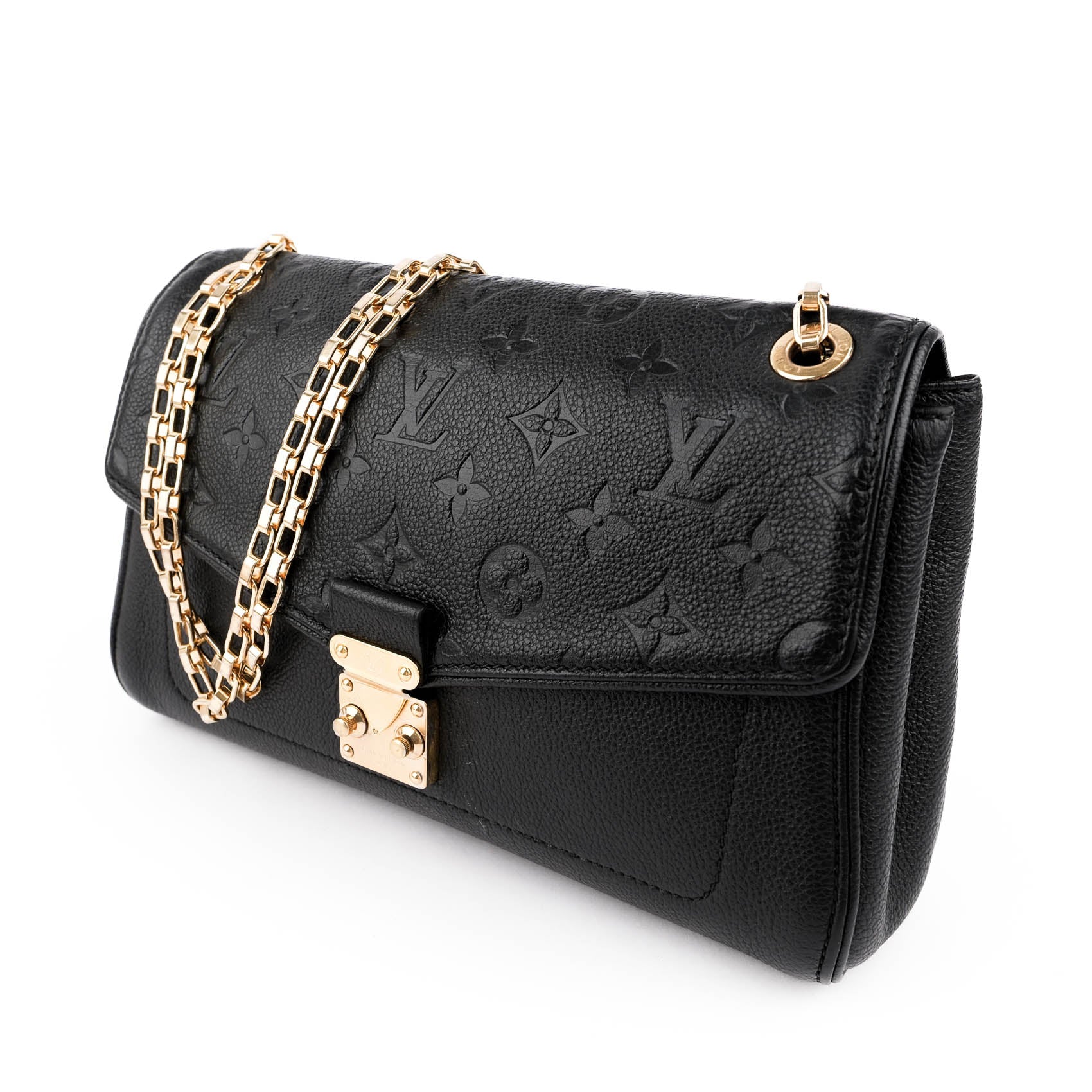 Louis Vuitton Saint Germain PM Monogram Empreinte Noir Black Leather Chain Shoulder Bag M48931