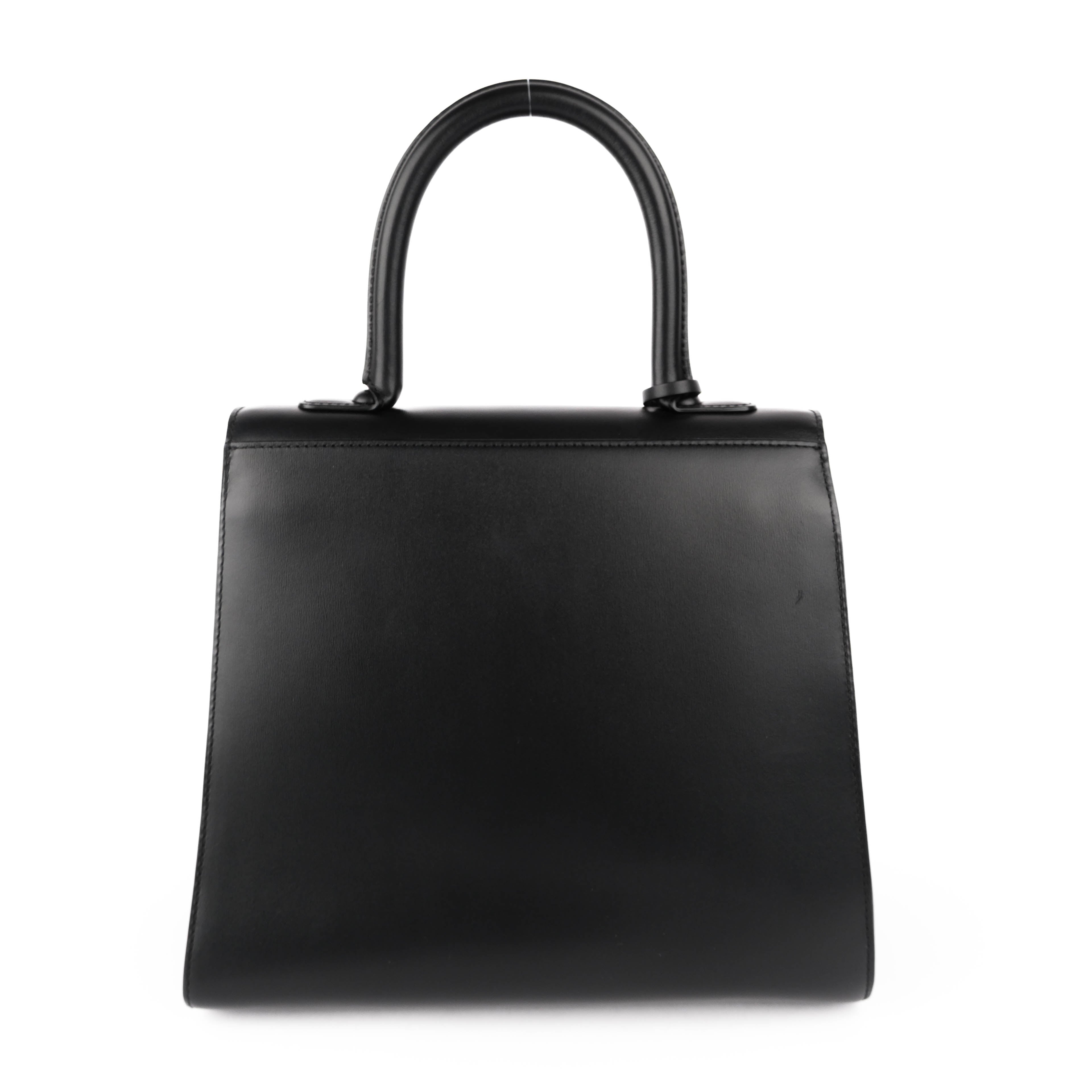 Delvaux Brillant MM L'Humour Handbag - Black Box Calf Leather