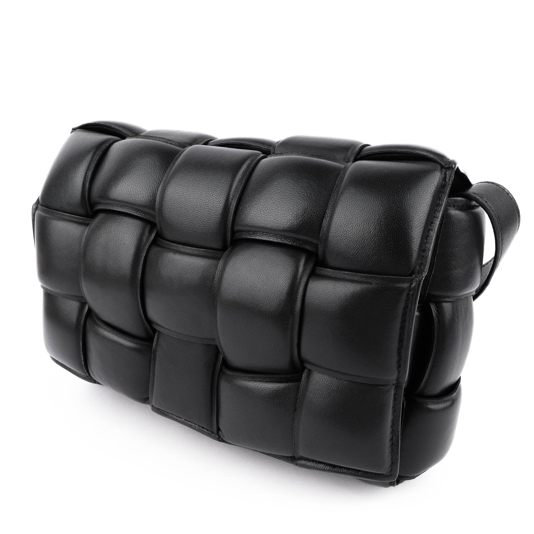 Bottega Veneta Black Padded Cassette Shoulder Bag