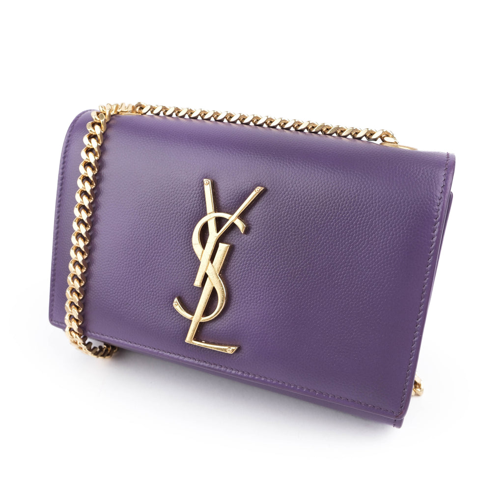 Saint Laurent Small Kate Purple Grained Leather