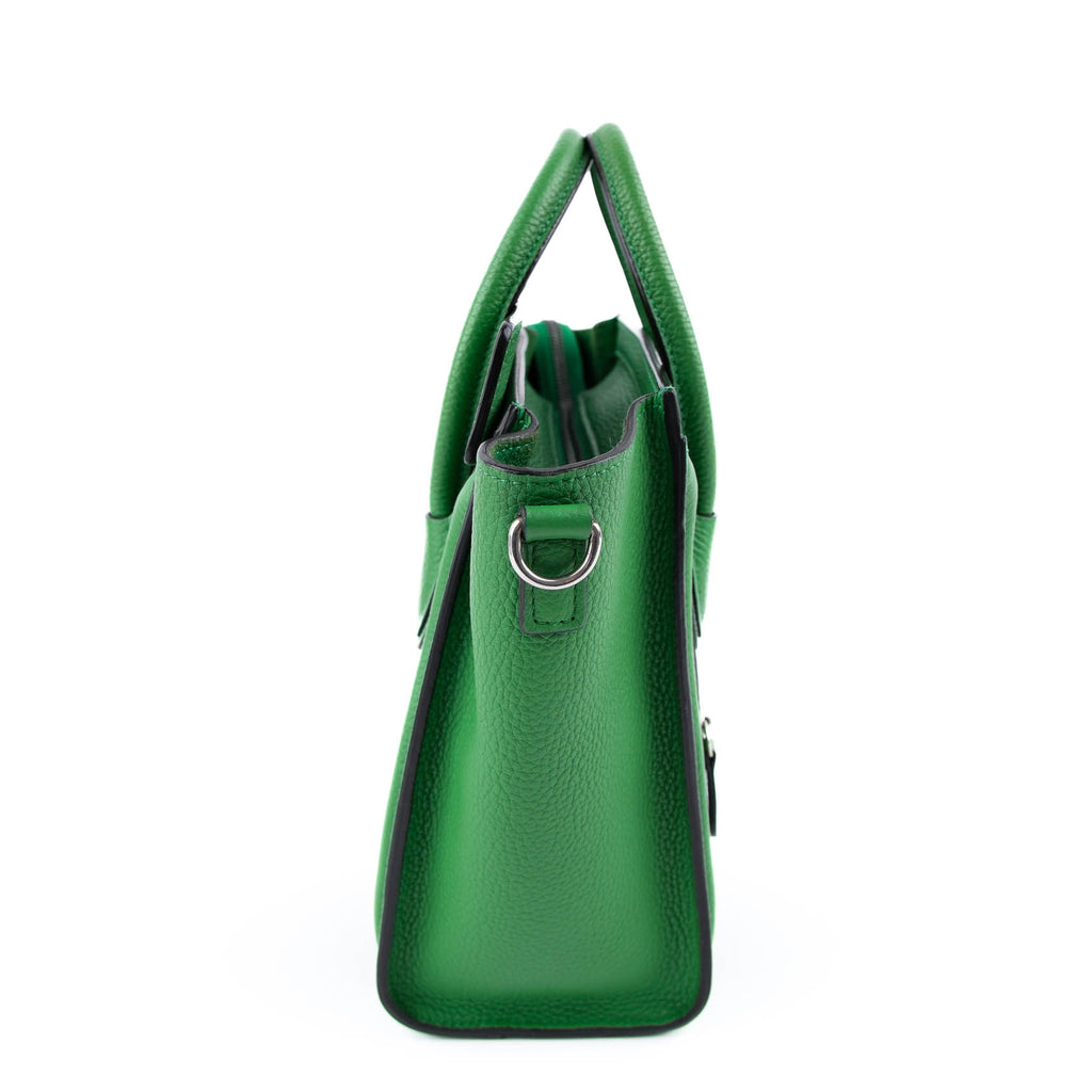 Celine Nano Luggage Bag - Green Drummed Calfskin (Phoebe Philo Era)