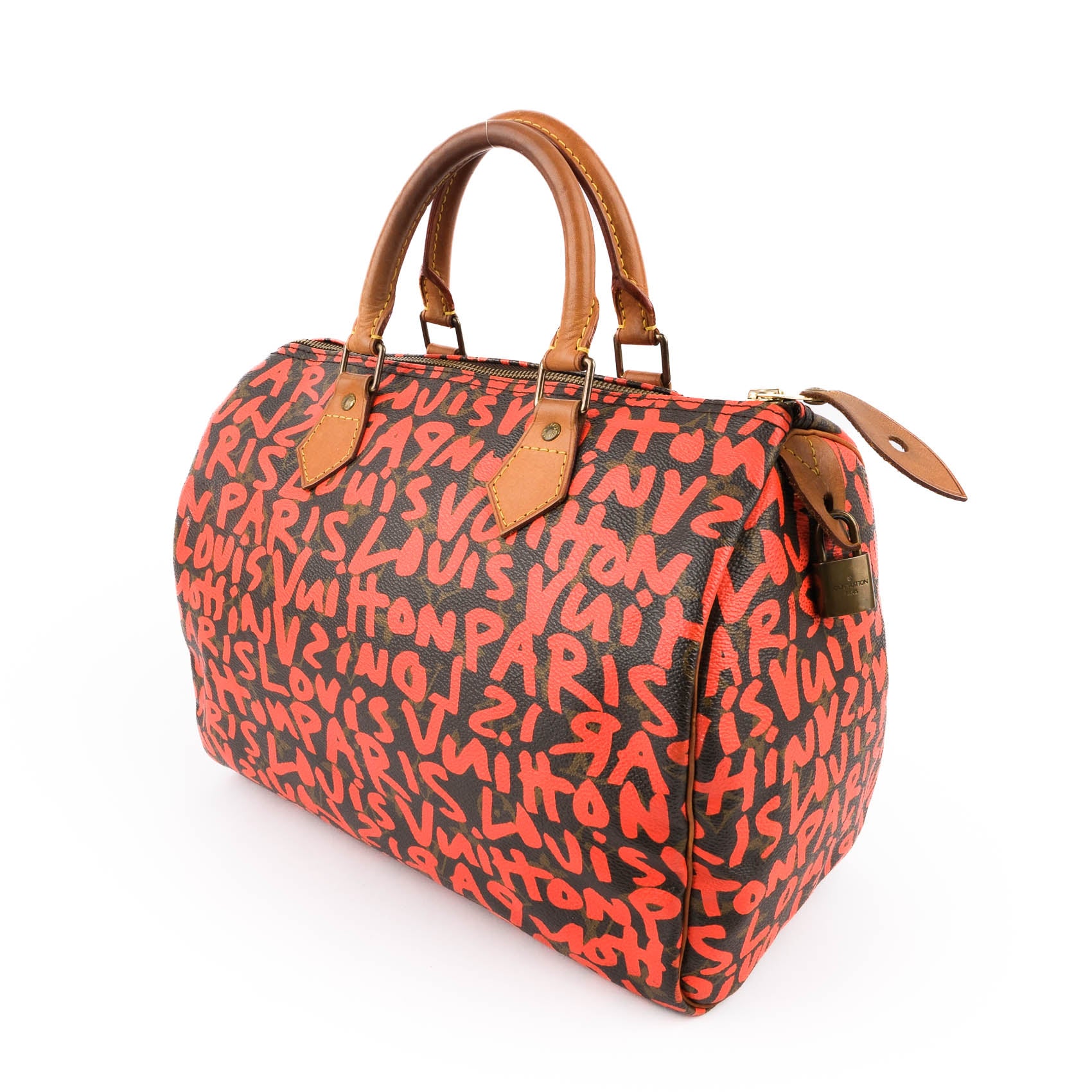 Louis Vuitton Monogram Graffiti Speedy 30 Orange M93705