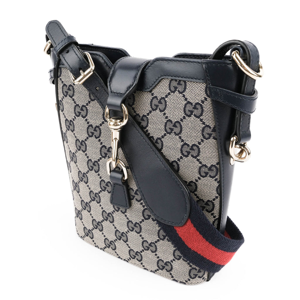 Gucci Ophidia Mini GG Supreme Bucket Bag - Beige & Blue